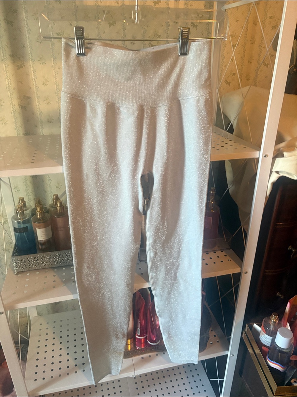PINK Victoria's Secret White Shimmer Girls' Leggings